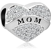 TCHYUN Mom Charms Heart Love Mother Daughter Son Charm Beads Mothers Day Birthday Gift for Pandora Bracelets