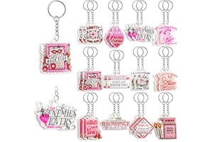 YOPPIX 24 Pcs Book Lovers Keychain, Spicy Bookish Themed Gifts for Readers, Book Club Party Favors, Christmas, Birthday Gifts