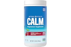 Natural Vitality Calm, Magnesium Supplement, Anti-Stress Drink Mix Powder, Gluten Free, Vegan, & Non-GMO, Cherry, 16 oz