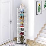 esonstyle 10 Tier Metal Shoe Rack White Vertical Organizer 66.4in tall view 2