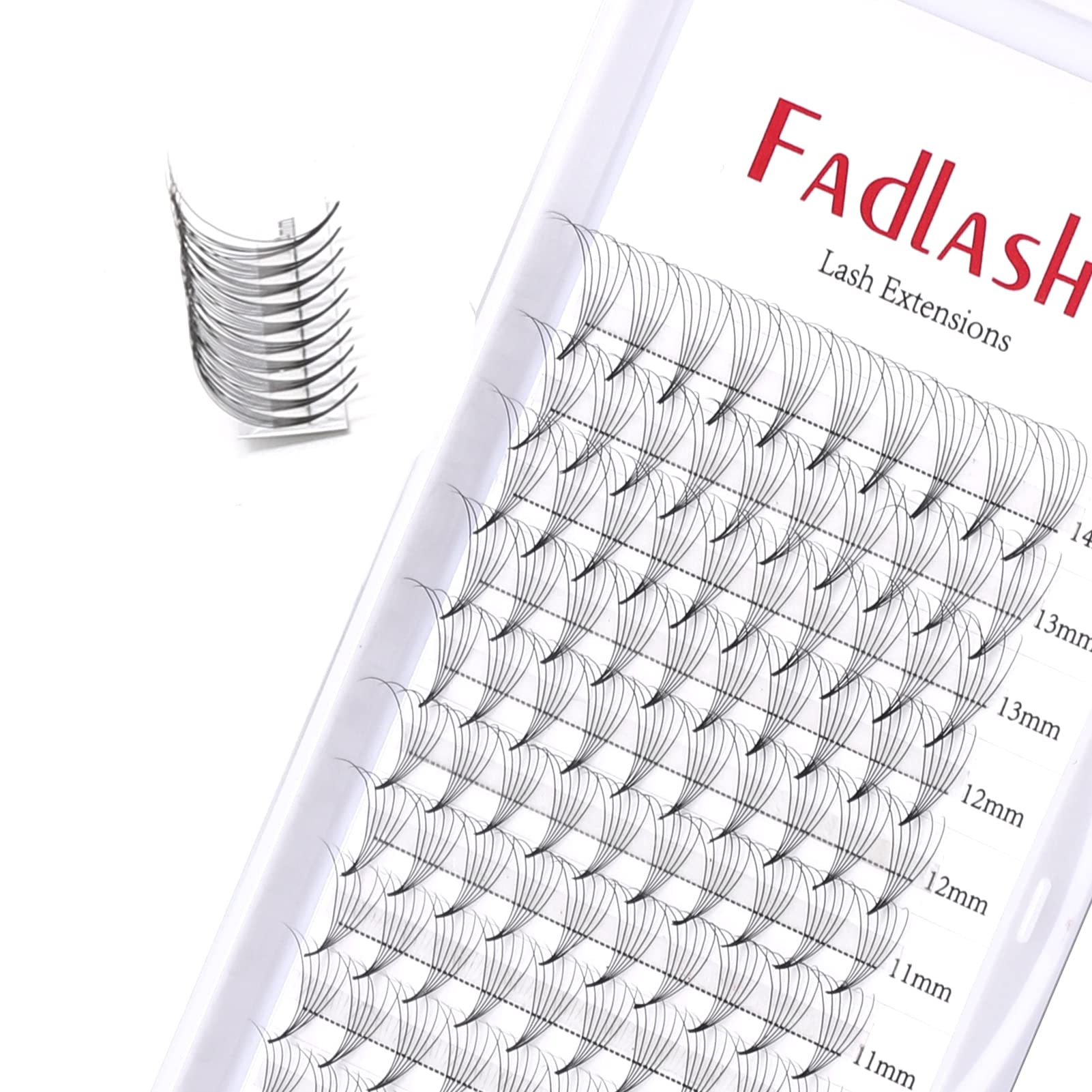 FADLASH Pre Made Fans Eyelash Extensions 6D-0.07C Curl Mix 8-14mm Pointy Base Premade Lash Extension Fan 6D Pre Made Russian Lashes 0.07mm Premade Volume Russian Lashes
