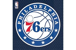 AMSCAN "Philadelphia 76'ers" Luncheon Napkins, 6.5" (Pack of 16) - Perfect for Game Day Celebrations & True Fan Gatherings