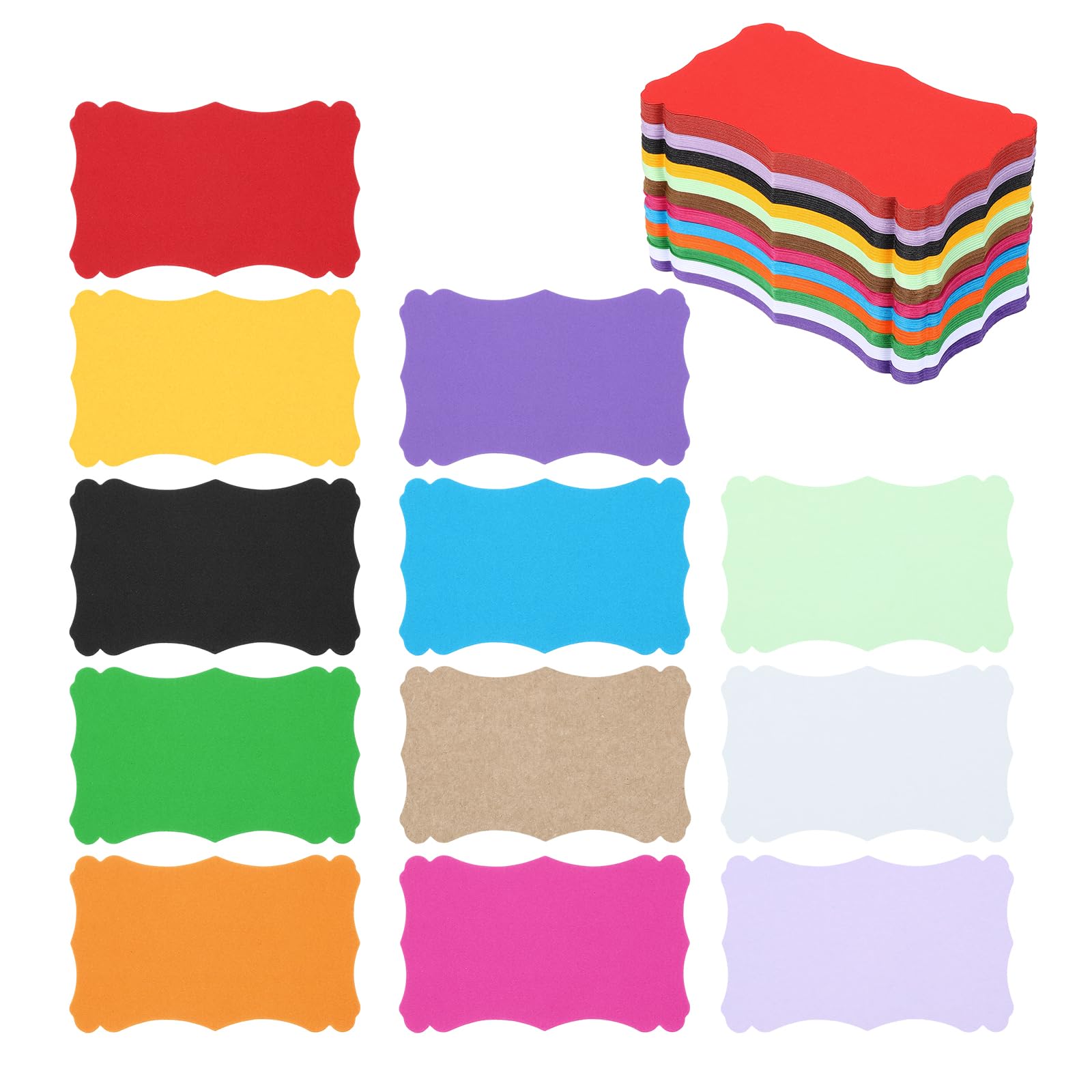 PATIKIL 3"x5" Blank Paper Business Cards, 240 Pack Small Index Flash Cards Words Message Note Card Mini Paper Tags Lace for DIY Gift, Assorted Colors