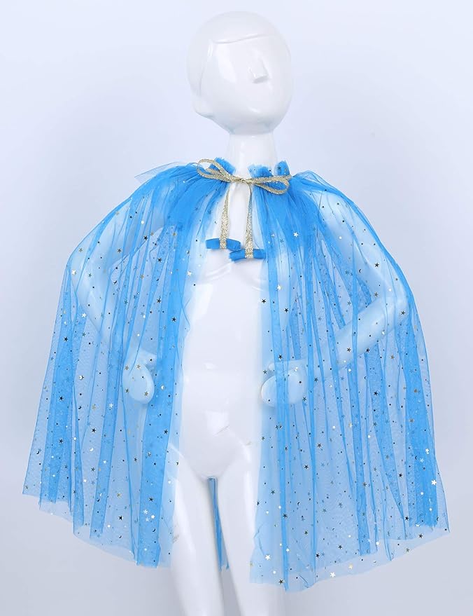 Yeahdor Enfant Fille Cape A Paillettes Pour Deguisement Princesse Reine Des Neiges Costume Halloween Carnaval Chale De Robe Soiree Fete Tulle Manteau 3 8 Ans Capes Et Ailes Pour Enfants Jeux Et Jouets