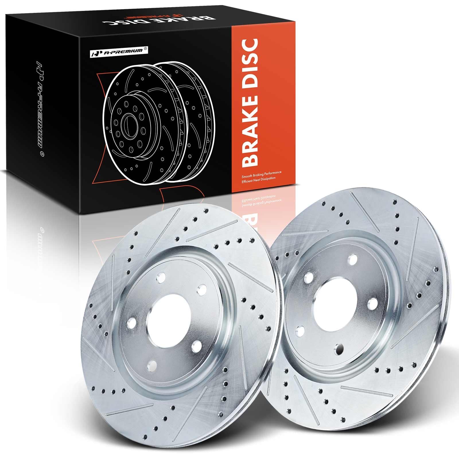 A-Premium 12.99 inch (330mm) Front Drilled and