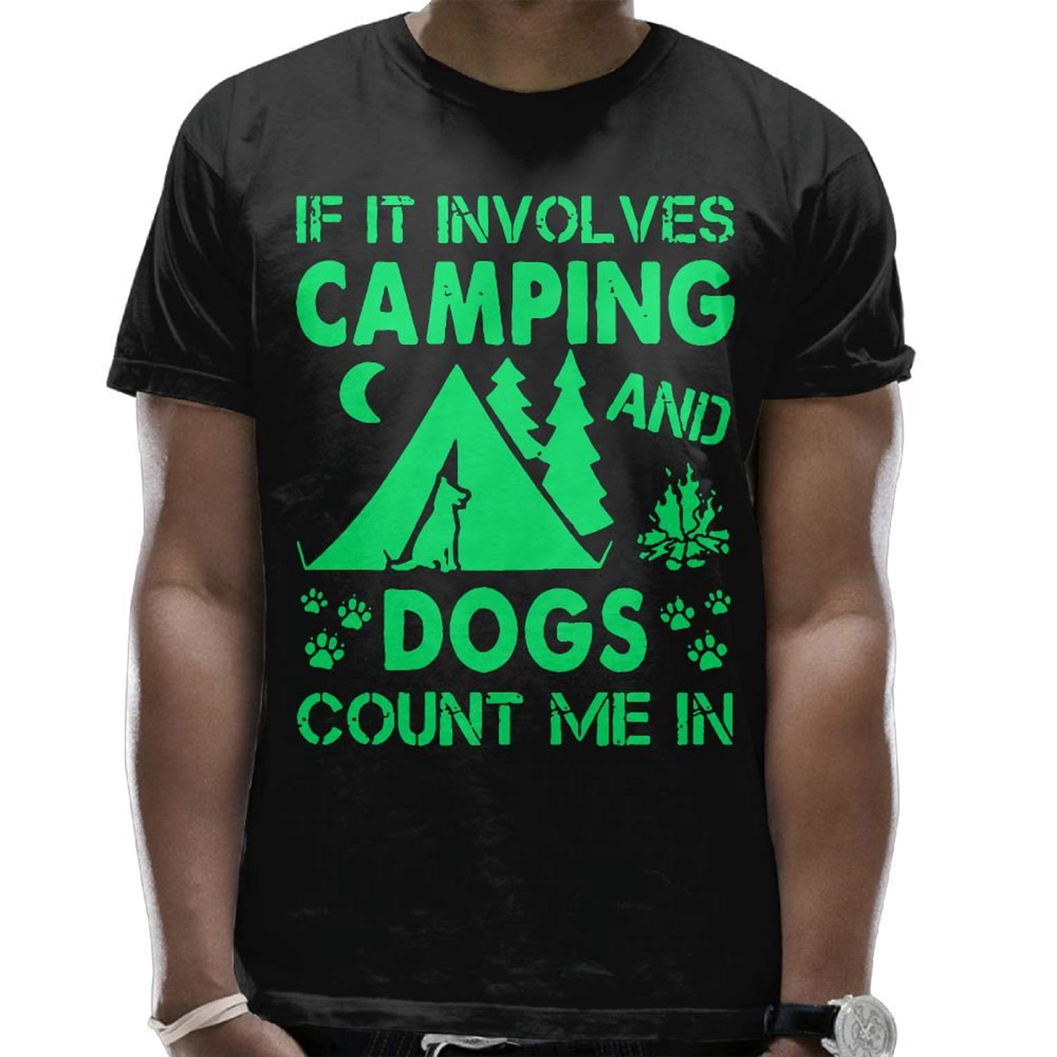 I Love Camping And Dogs Cool Comfortable Short Sleeve Fashion T Shirt