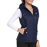 MoFiz Women's Puffer Vest Hooded Running Vests Sleeveless Lightweight Jacket Fall Winter