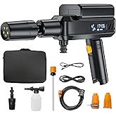 Heliwoo Portable Pressure Washer Gun, Foldable Cordless Pressure Washer Sprayer with 5-in-1 Nozzle, Type-C Charging, 16 FT Hose, for Camping, Bicycles, and Patio