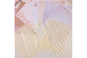 Obujopal 15Pcs Scrapbook Textured Paper for Journaling Junk Journal Card Making DIY Project Paper Art Craft Supplies, Handmade Special Mix Material, 4.7×6.7 inch (Beige)