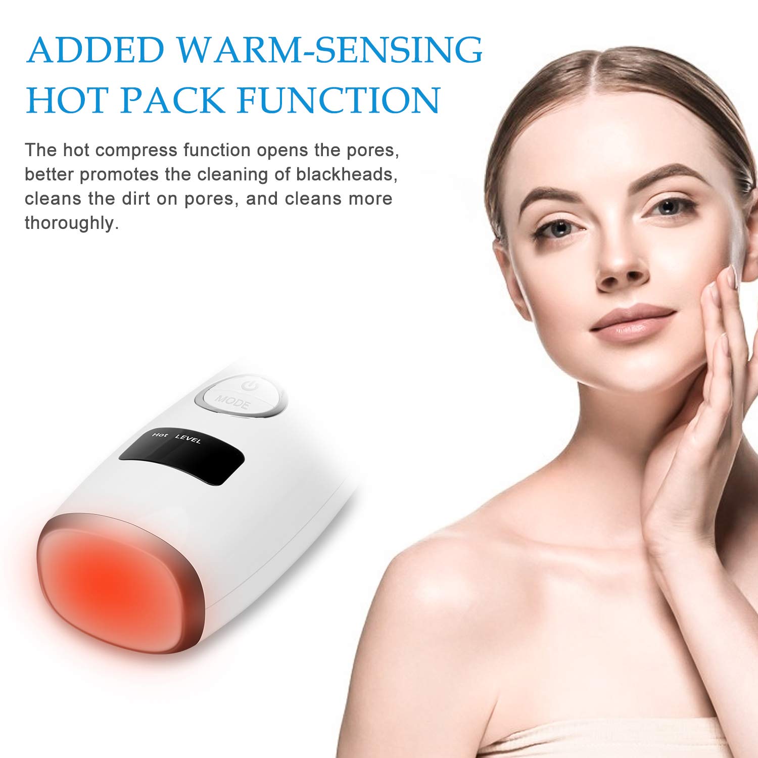 Blackhead Remover Pore Vacuum - JEXCULL Electric Blackhead Removal Tool Acne Extractor Facial Cleaner Suction Tools Kit for Women Men USB Rechargeable LED Display with 5 Suction Probes(Silvery white): Beauty