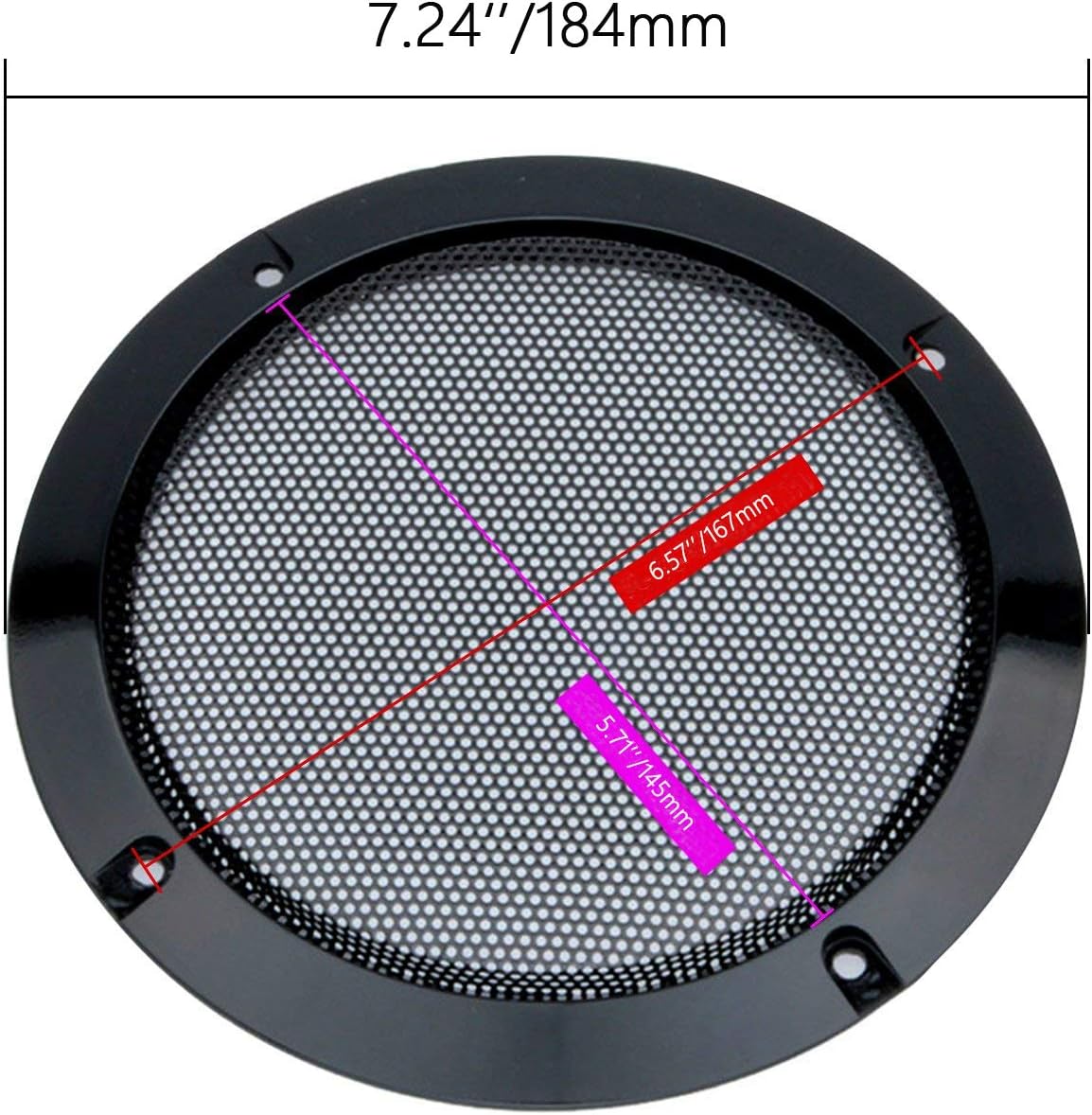 Floratek 2PCS 6.5 Inch Car Speaker Grill Cover Guard Protector With Black Metal Mesh Speaker Decorative Circle 8 Screws Included (6.5 Inch) - Image 3