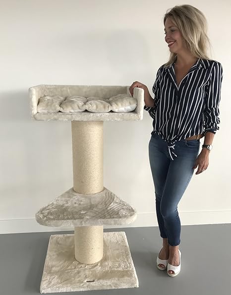 Cat Tree For Large Cats Maine Coon Lounge Beige Xxl Extra Big Breed Scratch Post And Adult Towers Furniture Scratcher Activity Centre Amazon Co Uk Pet Supplies