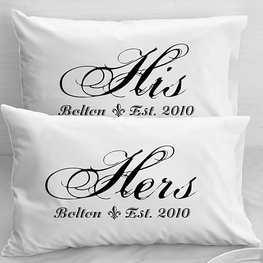 Amazon Com His And Hers Pillow Cases Personalized Wedding Gift