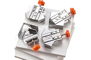 4Pcs Corner Clamps for Woodworking, Open and Closed, 90 Degree Right Angle Clamp, Adjustable Swing Jaw, Multipurpose Stainles