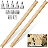 SINBDLAI 36" Sledge Hammer Handle for Hammer Handle Replacement | Heavy Duty Solid Wood, 2 Pcs, with Circular and Triangular Fastening Fittings