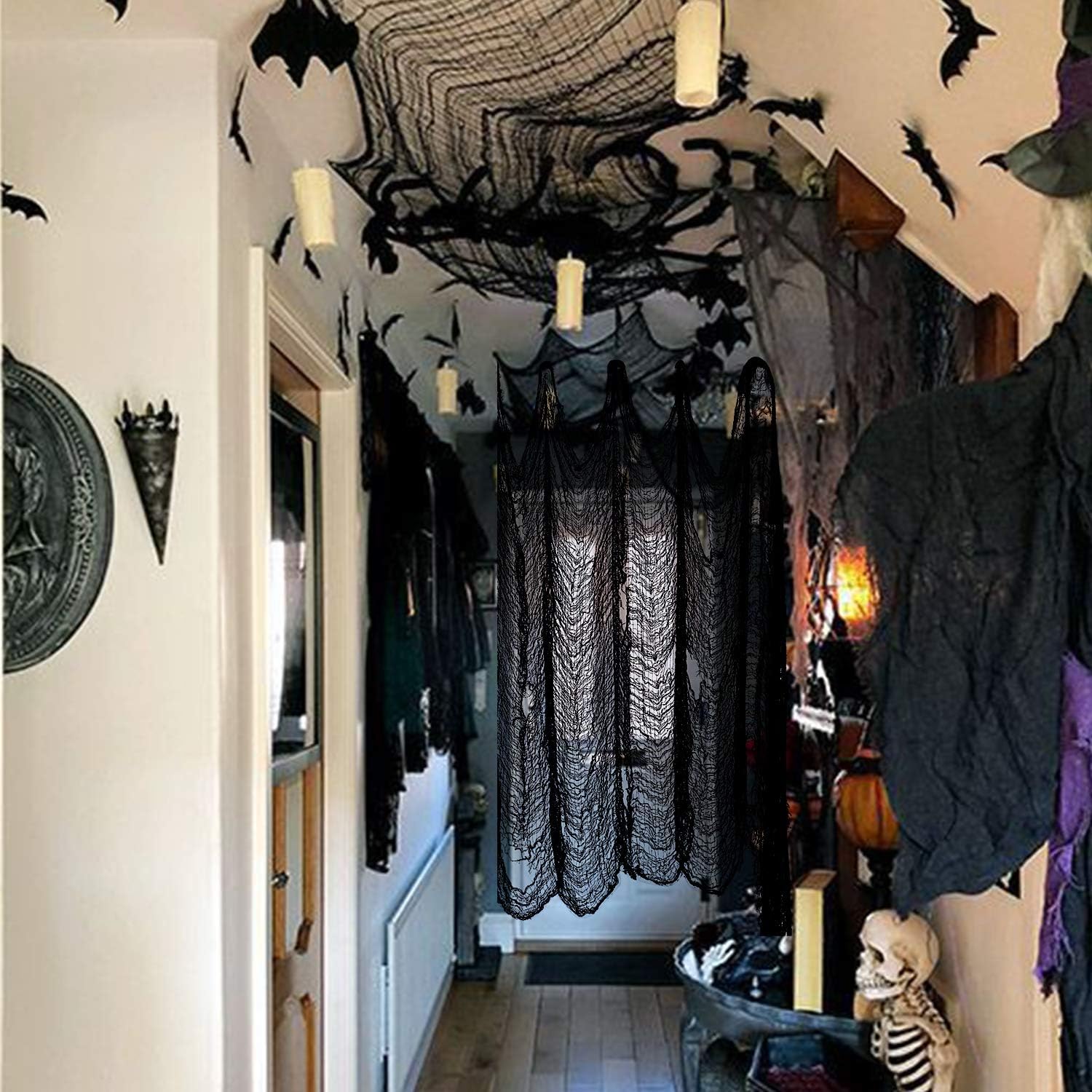 Joyjoz 2 Packs Halloween Creepy Cloth (40 x 300 Inch), Creepy Spooky Halloween Decorations Outdoor Party Supplies Décor for Haunted House, Patio, Garden, Indoor Wall Windows: Home & Kitchen
