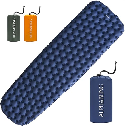 AlphaBeing Camping Sleeping Pad for Backpacking, Hiking, Ultralight Inflatable Air Mattress Waterproof Compact Sleep Mat