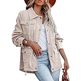 Ebifin Womens Military Anorak Jacket Zip Up Snap Buttons Lightweight Safari Utility Coat Outwear With Pockets