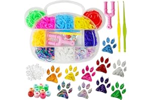 YIN AISIKE Rubber Bands for Bracelets, Portable Bracelet Making Kit Rubber Band Loom with Accessories for Girls, DIY 600+ Bands Refill Set Birthday Gift Craft Kits…