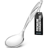 Zulay Kitchen Stainless Steel Serving Spoon - 11.5&rdquo; Large Cooking &amp; Serving Spoon with Ergonomic Handle - Durable, Rust-Resistant &amp; Dishwasher Safe Kitchen Utensil for Cooking and Buffets