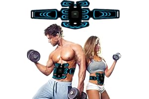 SHENGMI Abs Muscle Training Belt, Abs Muscle Trainer,Muscle Toner, Portable Rechargeable Gym Abs Workout with 8 Modes and 18 Intensities Fitness Trainer for Men and Woman Equipment blue