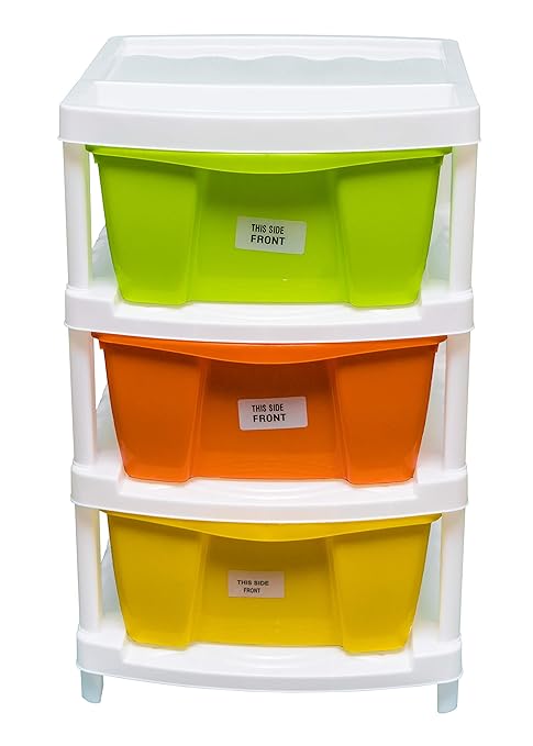 Veer Multipurpose Plastic Modular 3 Drawer System Chest Storage