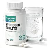 Molecular Hydrogen (H2) Water Drinking Tablets &ndash; 12PPM, 130 Tablets | Antioxidant-Rich, Supports Cellular Health, Recovery &amp; Cognitive Function &ndash; Unflavored.