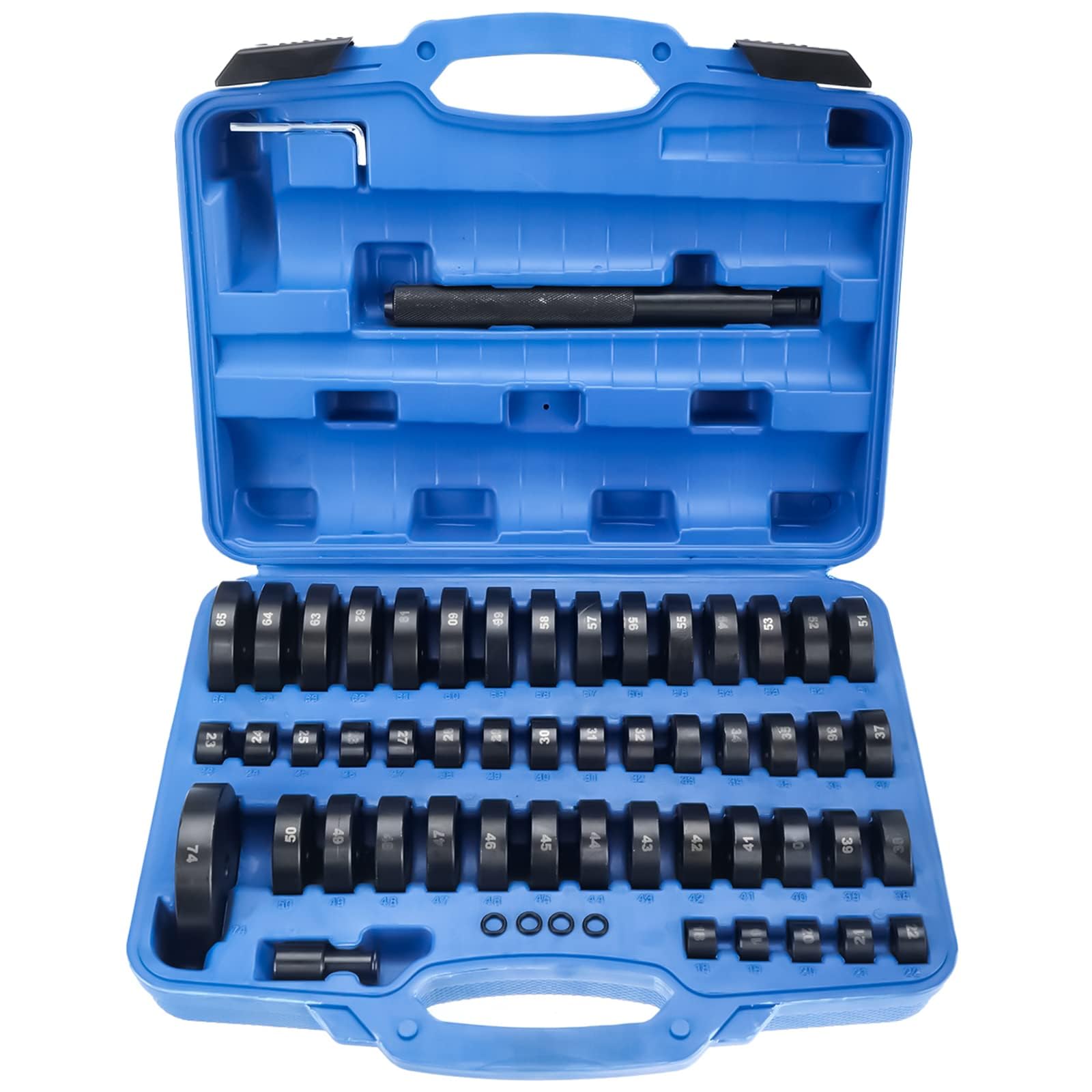 FreeTec 52 Piece Custom Bushing Bearing & Seal Driver Set Bearing Press Kit 18mm - 65mm and 74mm, Oil Seal Driver Insert Tool