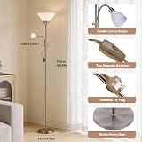 INMOZATA Mother and Child Lamp 175cm Uplighter Floor Lamp White view 2