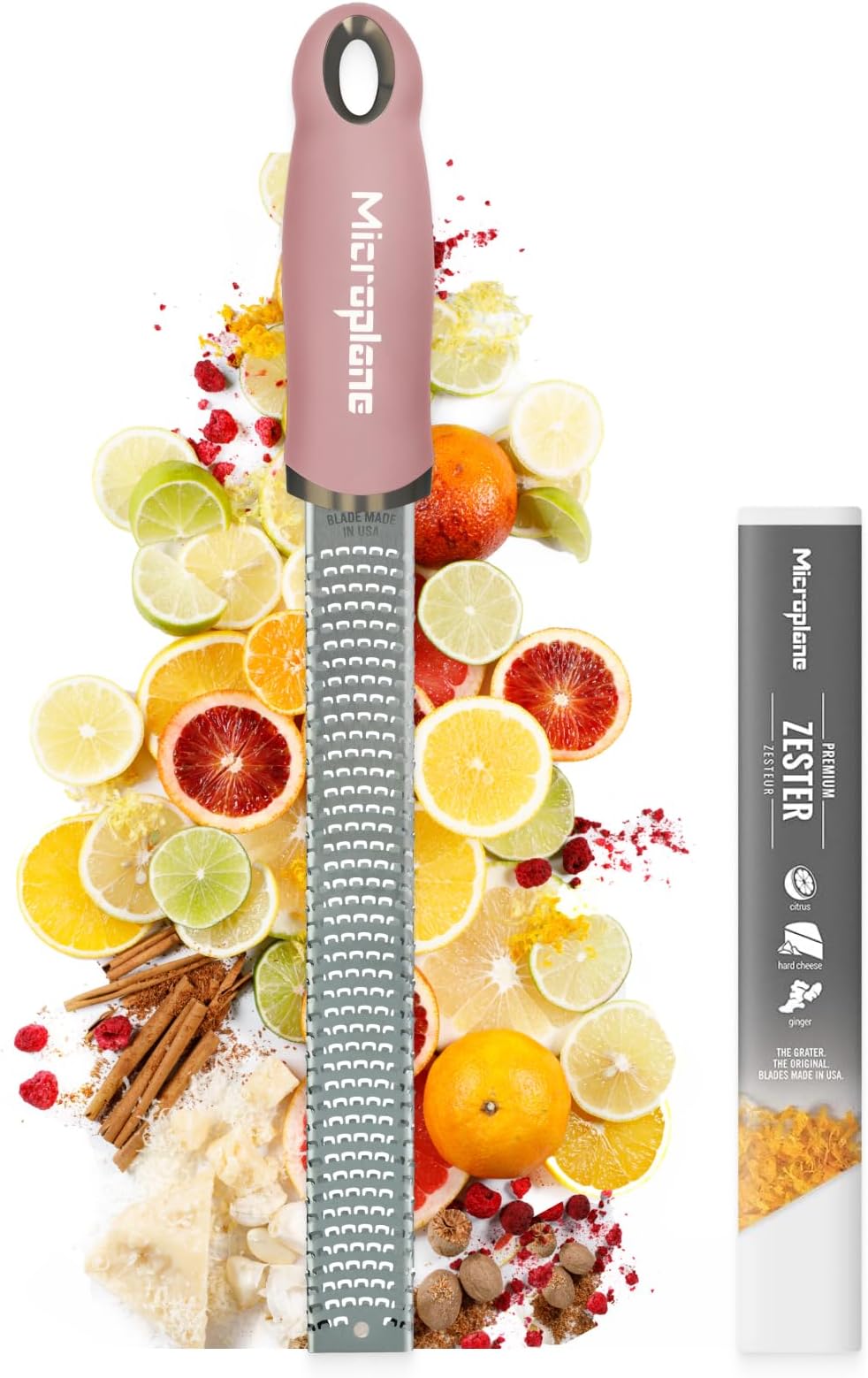 Microplane Zester Grater Dusty Rose Stainless Blade Made in USA