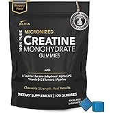 Creatine Monohydrate Gummies for Men & Women - Sugar Free & Vegan Advanced Formula W/L-Taurine + Vitamin B12 - for Muscle Strength, Muscles Builder, Recovery, Energy Boost, Pre-Workout Supplement
