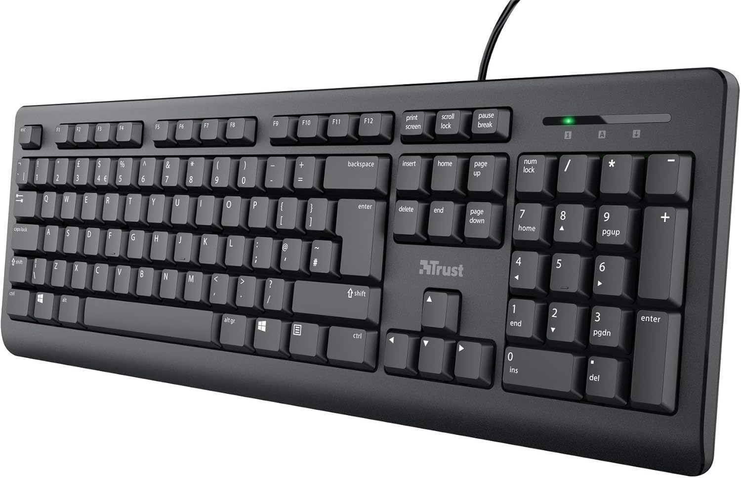 Trust Taro Wired Keyboard Qwerty UK Layout, Silent Keys, FullSize