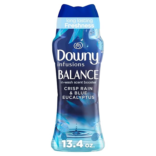DOWNY INFUSIONS IN-WASH LAUNDRY SCENT BOOSTER BEADS, BALANCE, CRISP RAIN AND BLUE EUCALYPTUS, 13.4 OZ