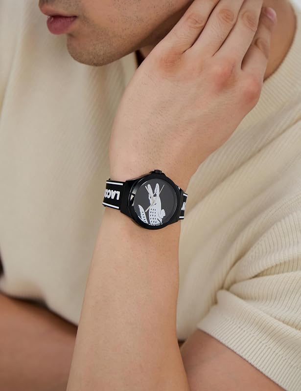Montre Analogique à Quartz pour Homme Collection NEOCROC avec Bracelet en Silicone Noir - 2011185