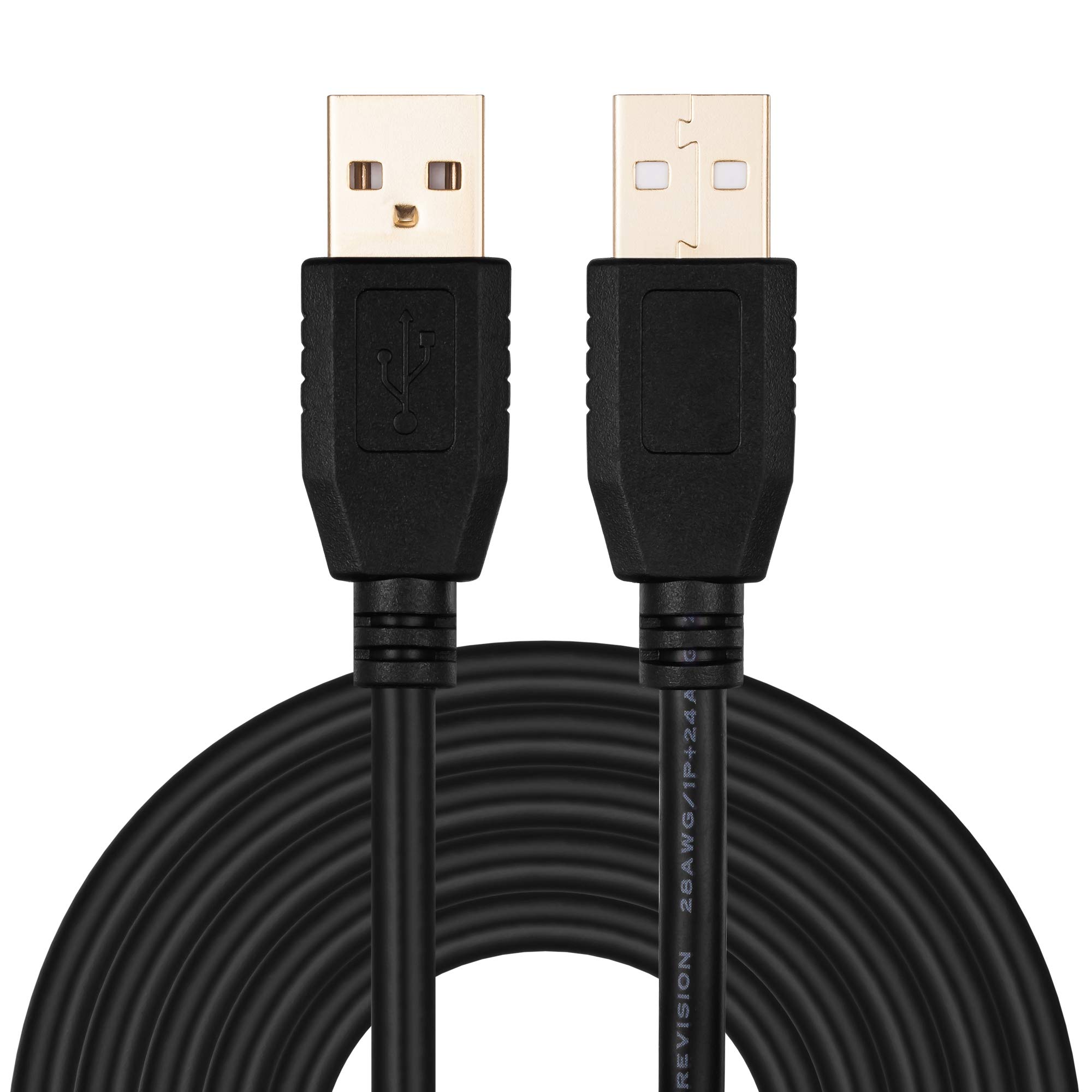 Photo 1 of Tan QY USB A to A Male Cable 40Ft, Double End USB Cord with Gold-Plated Connector for Hard Drive Enclosures, Printers, Modems, Cameras (12M/40Ft)