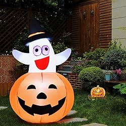 Tangkula 4.9 FT Inflatable Ghost in Pumpkin, Self