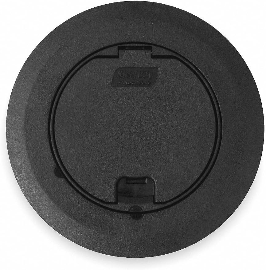 Floor Box Cover, Round, 6-3/4 In., Black