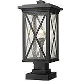 Z-Lite 1 Light Outdoor Pier Mounted Fixture 583PHBS-SQPM-BK