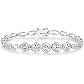 Gemsme Tennis Bracelets for Women and Men, 18k White Gold Plated Cubic Zirconia Tennis Bracelet for Women, Suitable for Everyone Size 6-8 Inch