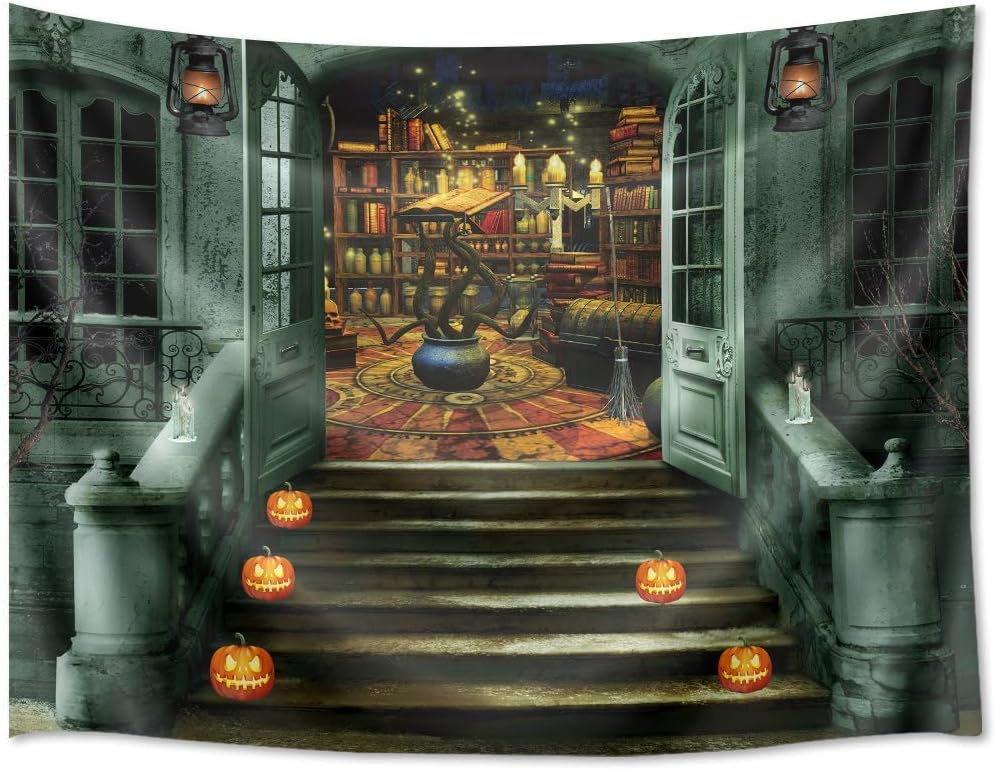 Amazon.com: Magical Castle Tapestry Magic Books in Witch's Room Wall