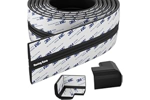 Roving Cove PreFit (Broad) Fireplace Edge Corner Protector (Extra Wide 9ft Edge 2 Corners), Baby Proofing Bumper Guards, Onyx Black, Pre-Taped, for Straight Surfaces - New & Improved