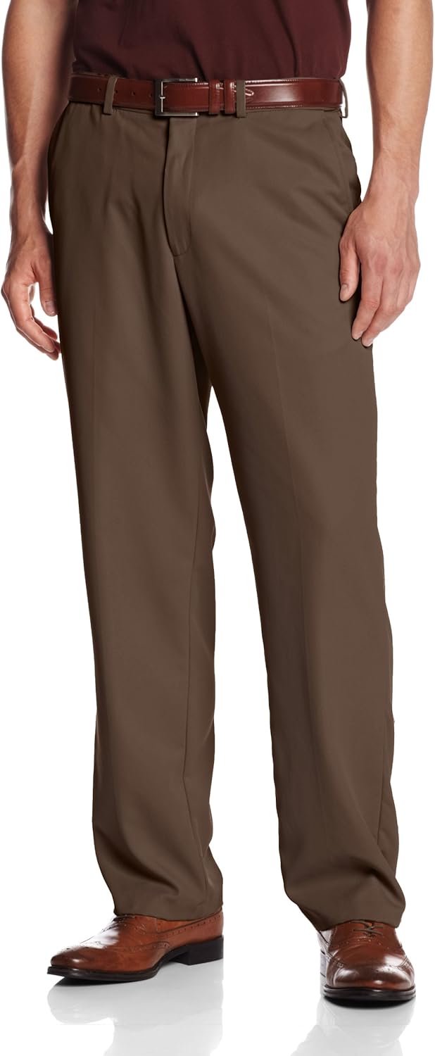 Haggar Men's Mynx Gabardine Hidden Expandable Waist Plain Front Dress