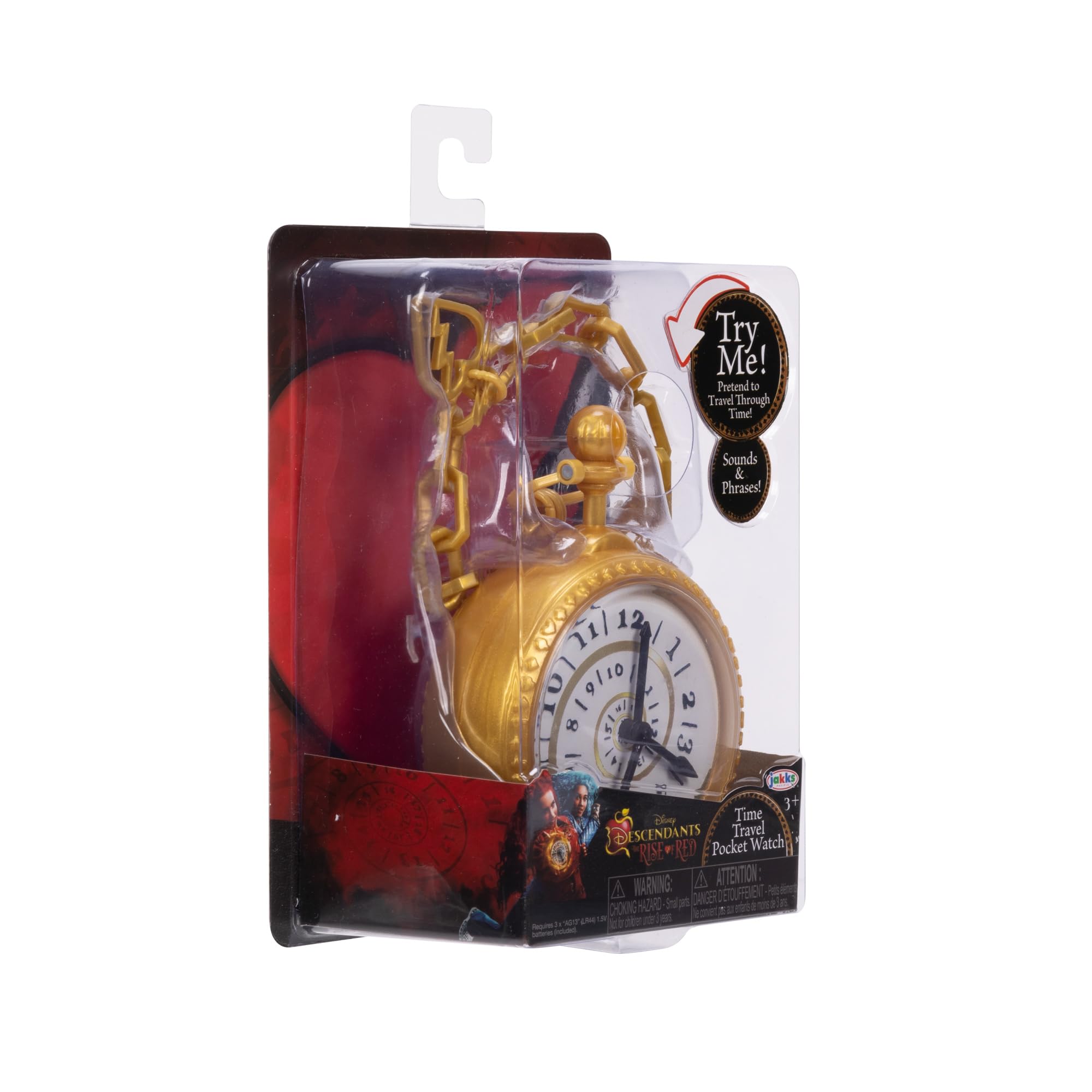 Disney Descendants: The Rise of Red Time Travel Pocket Watch Role Play Accessory Plays Sound and Phrases from The Movie! Clip-On to Take It with You! Ages 3+