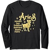 Aries Zodiac Sign - Aries Zodiac Birthday Long Sleeve T-Shirt