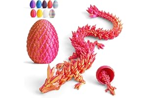 CESSFLE 3D Printed Dragon in Egg, Articulated Crystal Dragon Egg Surprise Fidget Toy, Home Office Executive Desk Toys…
