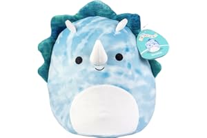 Squishmallows 10" Jerome The Triceratops - Officially Licensed Kellytoy Plush - Collectible Soft & Squishy Dinosaur Stuffed Animal Toy - Add to Your Squad - Gift for Kids, Girls & Boys - 10 Inch