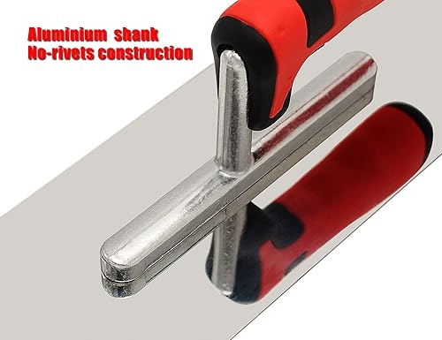 Stainless Steel Flat Finishing Trowel With Soft Grip Handle,Happon (11" X 4") Concrete Cement Drywall Plastering Tile Masonry Construction Hand Tools