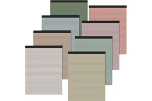 Fuutreo 8 Pcs 8.5'' x 11'' Colored Legal Pad Writing Pads Narrow Ruled 50 Sheets Per Notepad Perforated Writing Notepad Office Supplies for College Office Business (Pastel Color)
