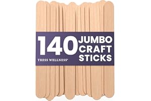 Tress Wellness Craft Sticks, Popsicle sticks, Premium Splinter-Free Wooden Sticks for Waxing, Wax Stick for Body and Face Waxing, 140 pieces