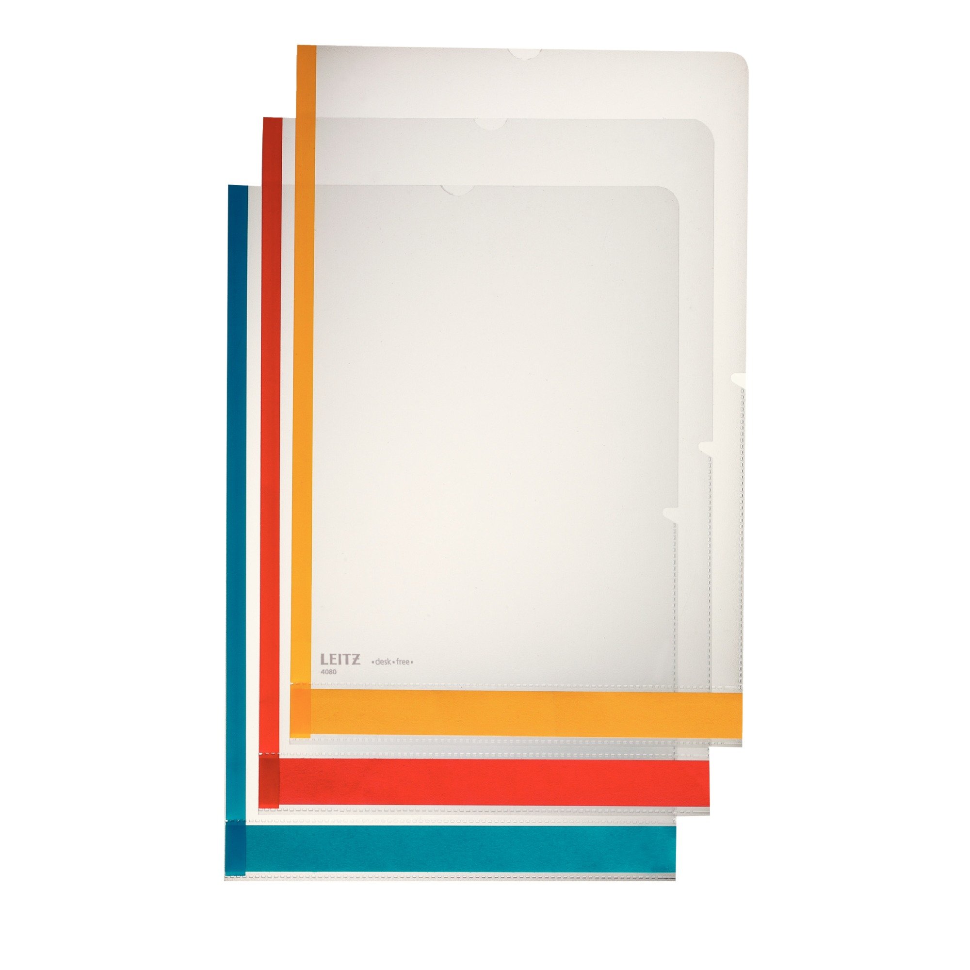 Leitz Desk Free Folders A4 (Clear) Pack of 6, Black